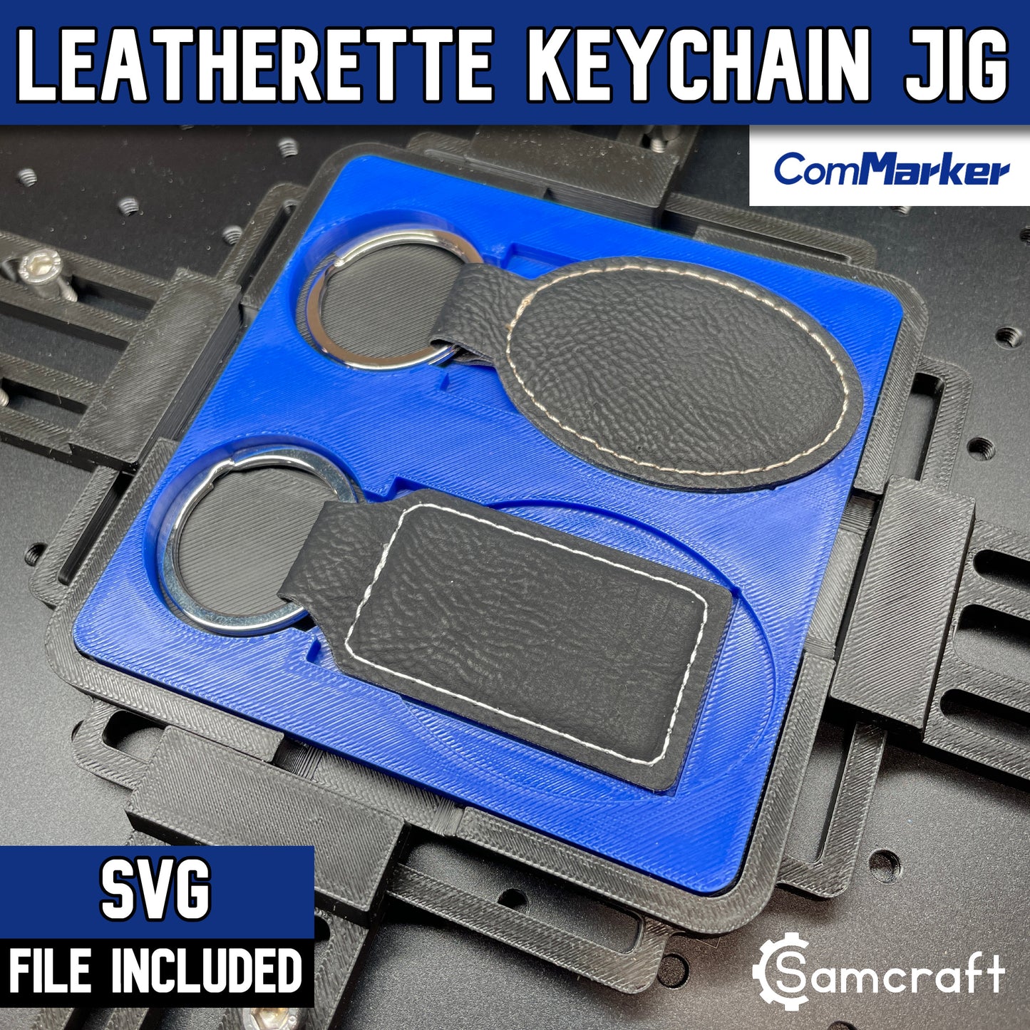 Keychain Jig - Leatherette Oval & Rectangle - ComMarker - Samcraft
