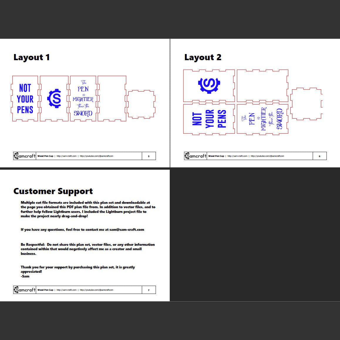 Pen Cup - Laser Cut File - SVG DXF AI