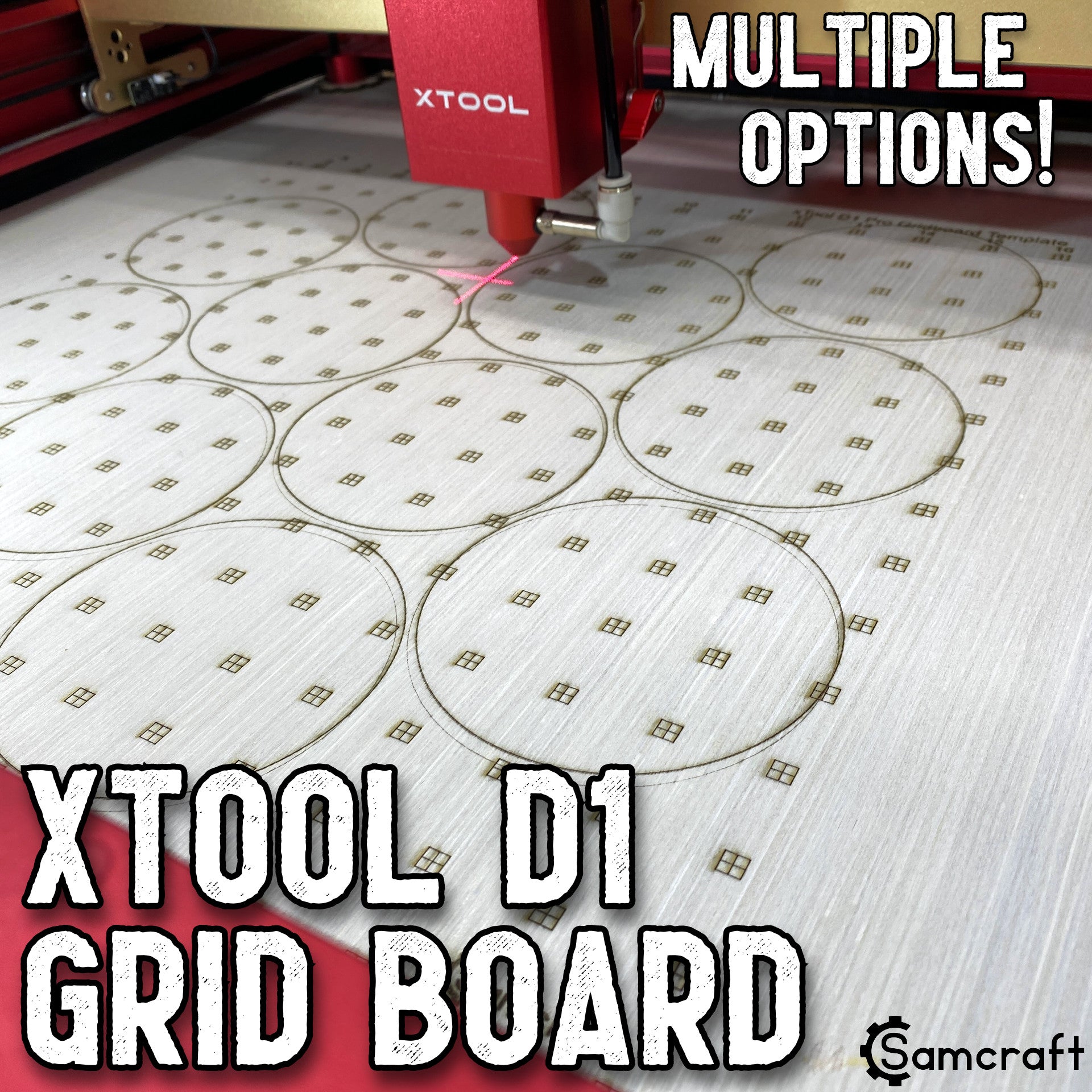 xTool D1 Pro Grid Board Template - DIGITAL DOWNLOAD – Samcraft