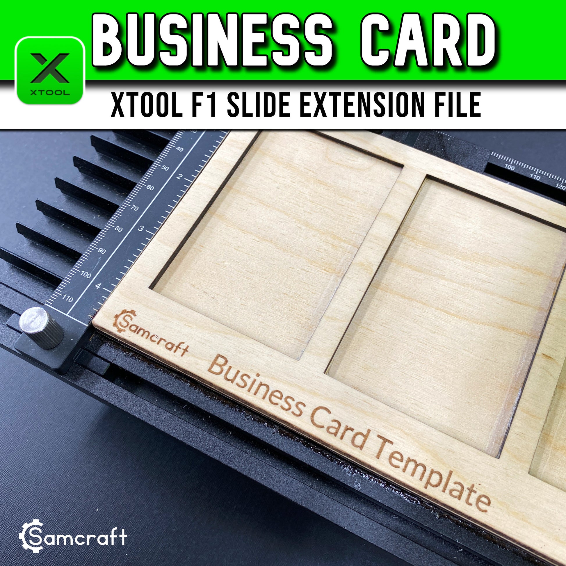 Business Card Template - xTool F1 Slide Extension – Samcraft