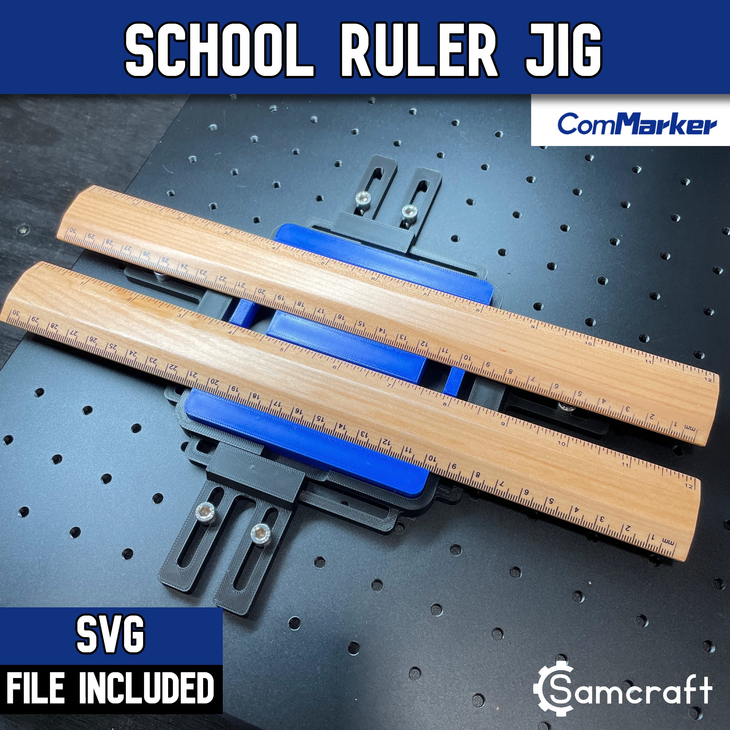 Ruler Jig for ComMarker – School Ruler Engraving | Samcraft