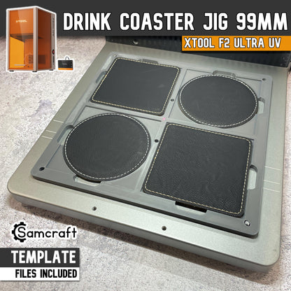 Drink Coaster Jig - Leatherette & Silicone - xTool F2 Ultra UV