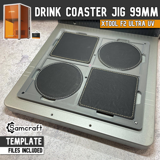 Drink Coaster Jig - Leatherette & Silicone - xTool F2 Ultra UV