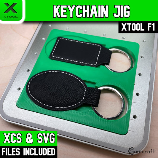 Keychain Jig - Leatherette Oval & Rectangle - xTool F1