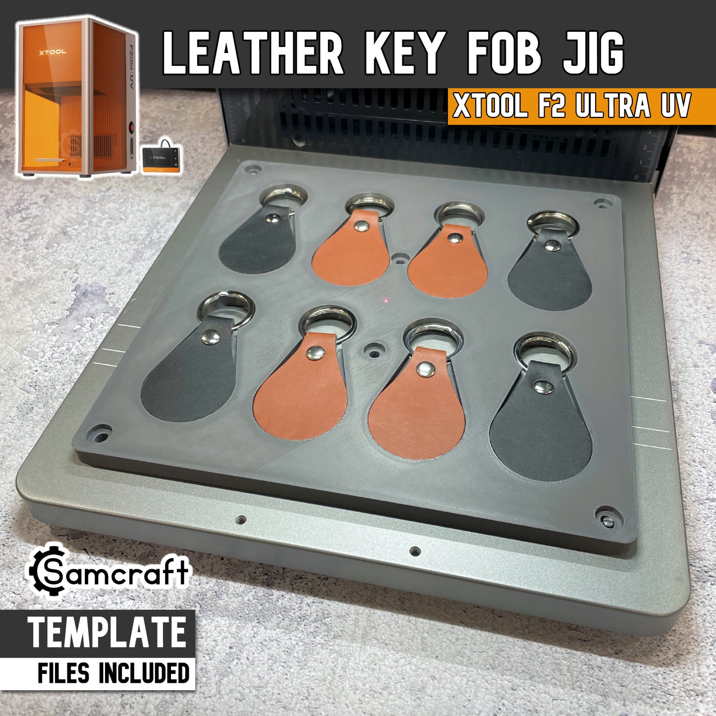 Leather Key Fob Jig - xTool F2 Ultra UV