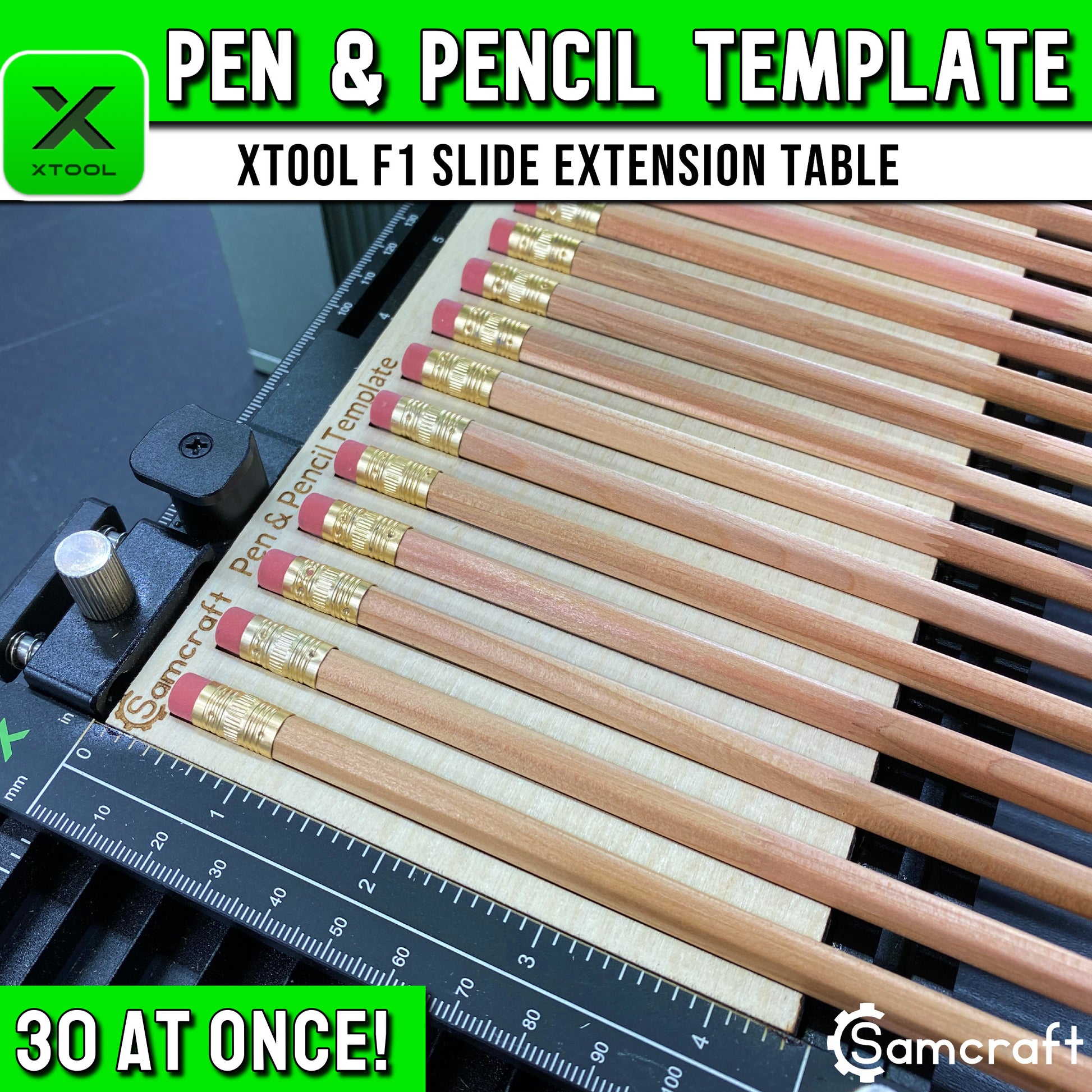 Pen & Pencil Template - xTool F1 Slide Extension – Samcraft