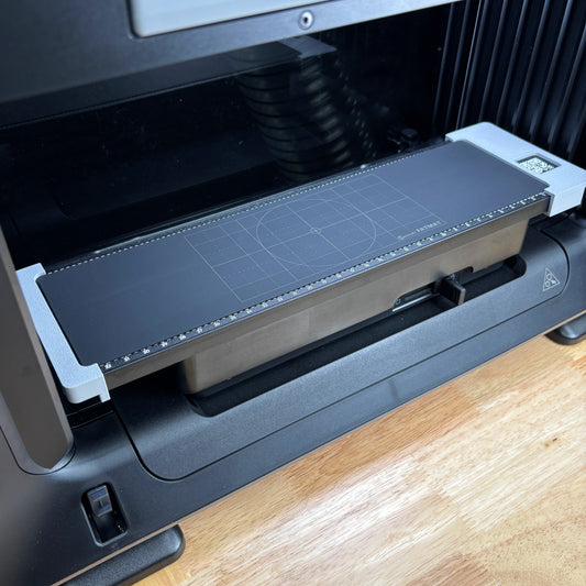 Samcraft Jig Size FatMat seated in the Jig Alignment System on the eufyMake E1 mini print bed