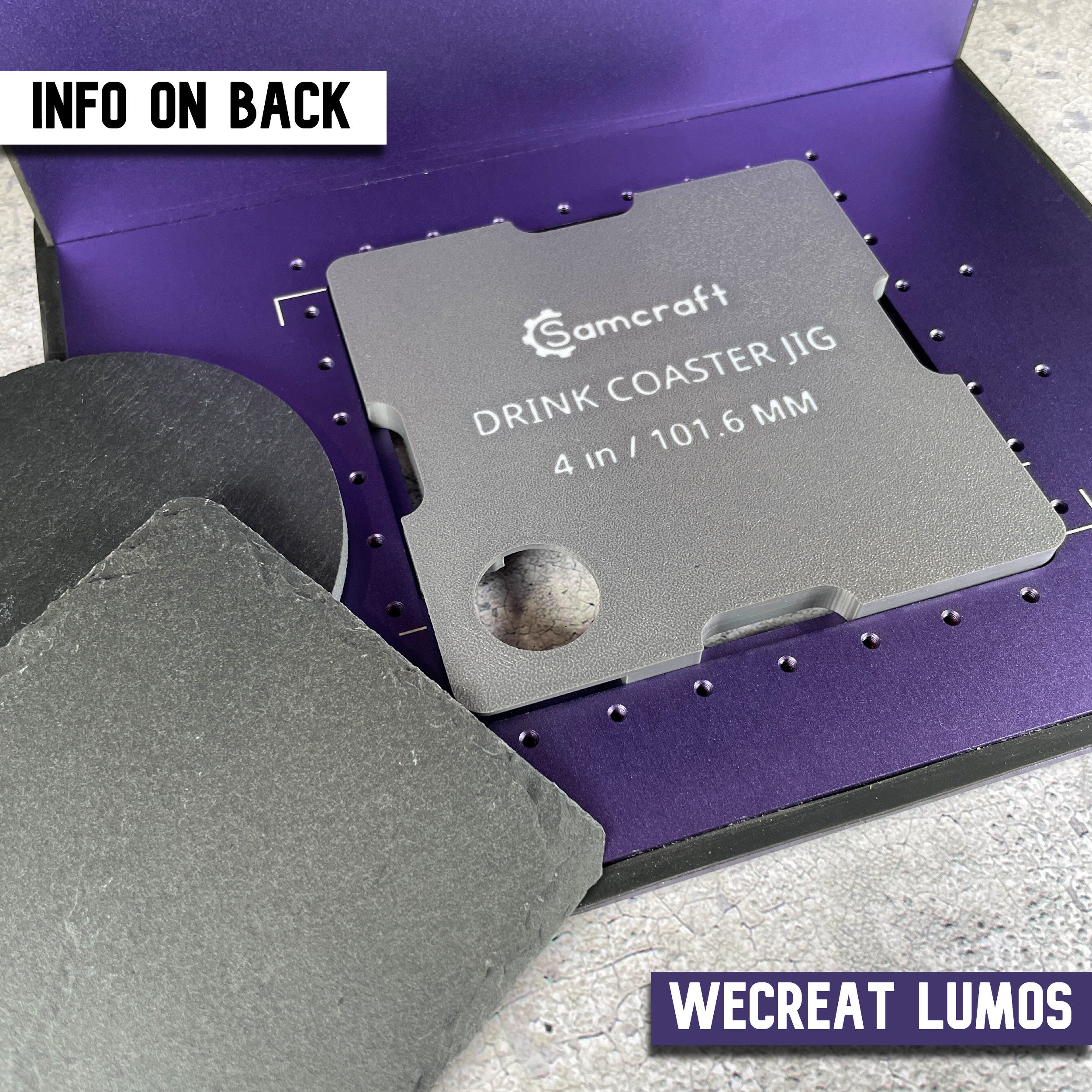 Drink Coaster Jig for WeCreat Lumos - 4 Inch | Samcraft