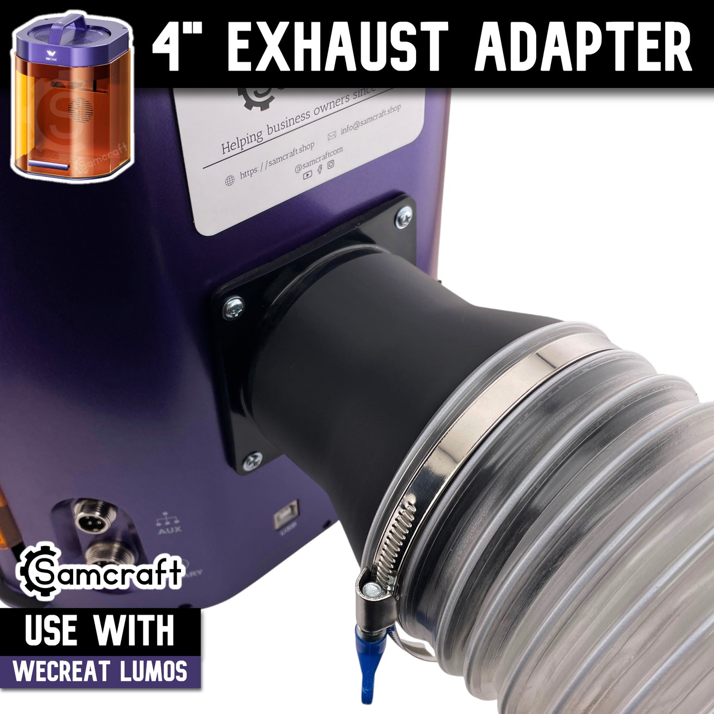 WeCreat Lumos 4 inch Exhaust Hose Adapter
