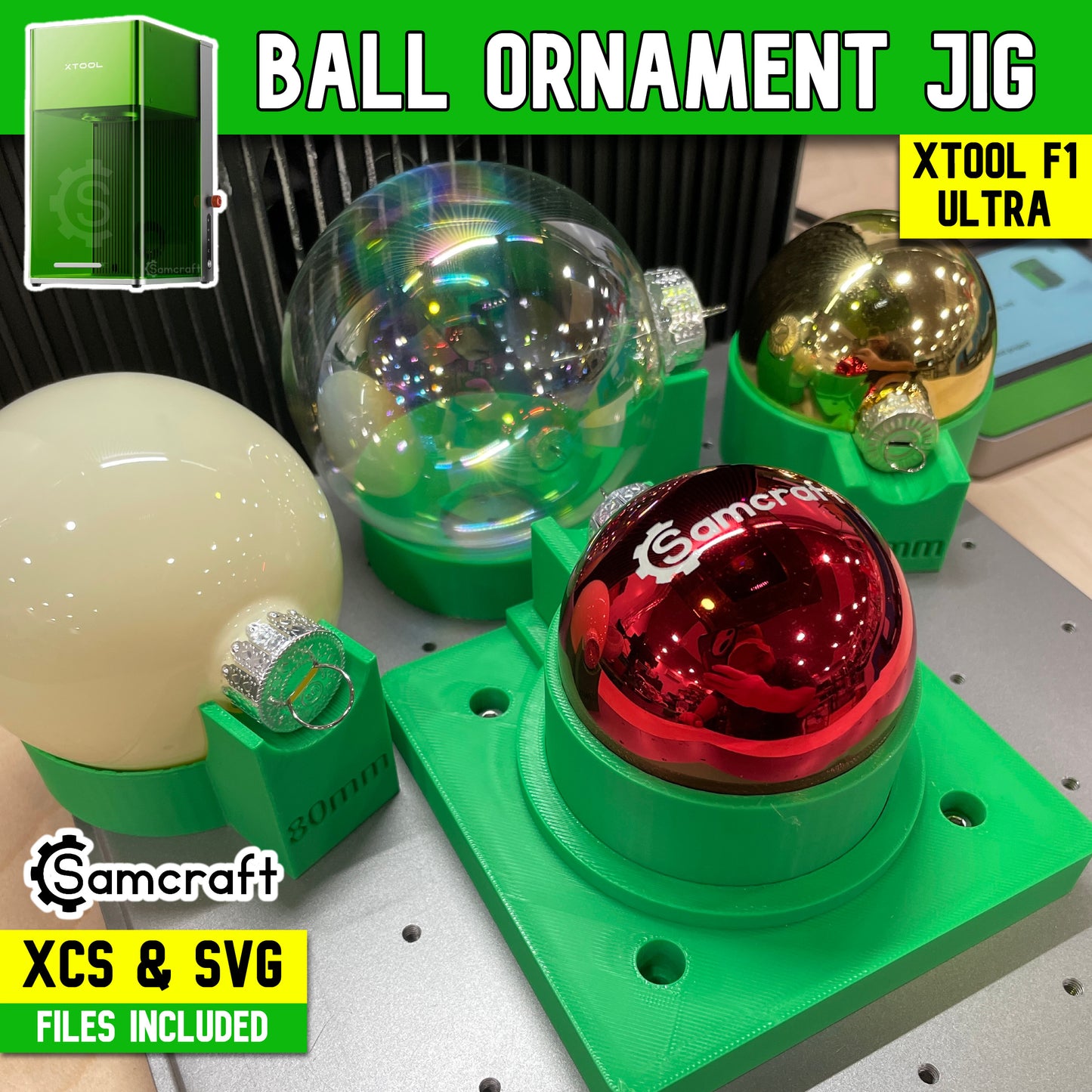 Ball Ornament Jig - xTool F1 Ultra