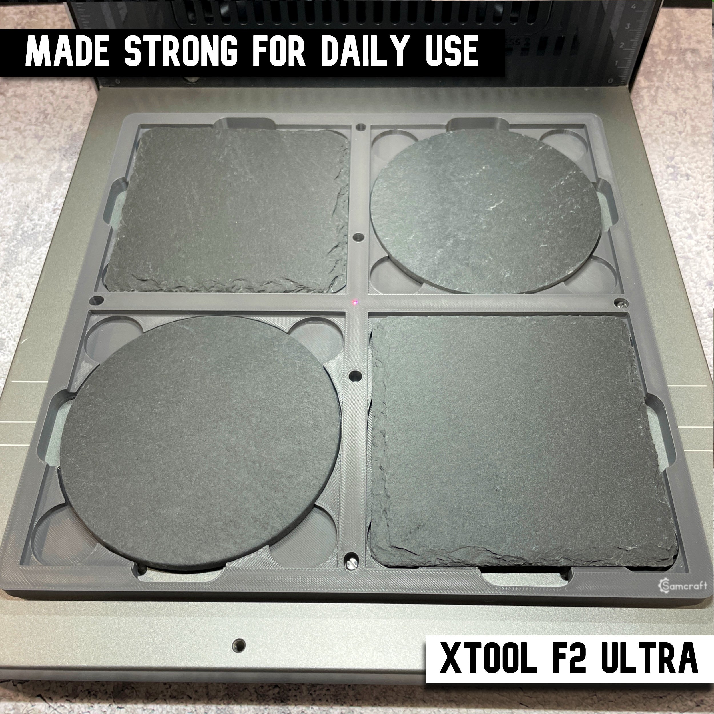 Drink Coaster Jig for xTool F2 Ultra – 4 Inch | Samcraft