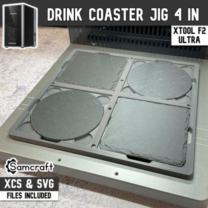 Drink Coaster Jig - 4 inch - xTool F2 Ultra