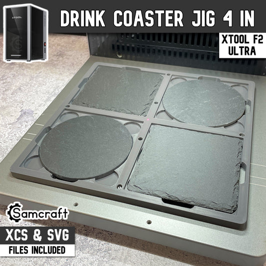 Drink Coaster Jig - 4 inch - xTool F2 Ultra