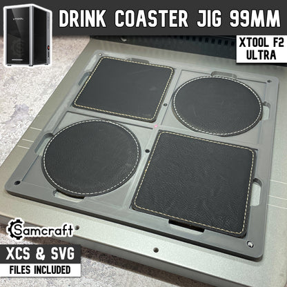 Drink Coaster Jig - Leatherette & Silicone - xTool F2 Ultra