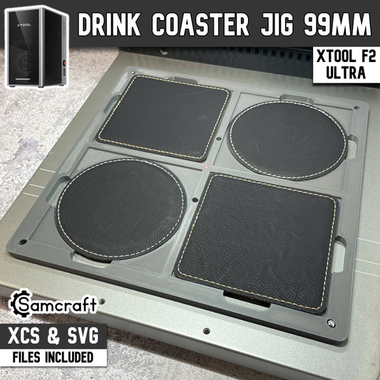 Drink Coaster Jig - Leatherette & Silicone - xTool F2 Ultra