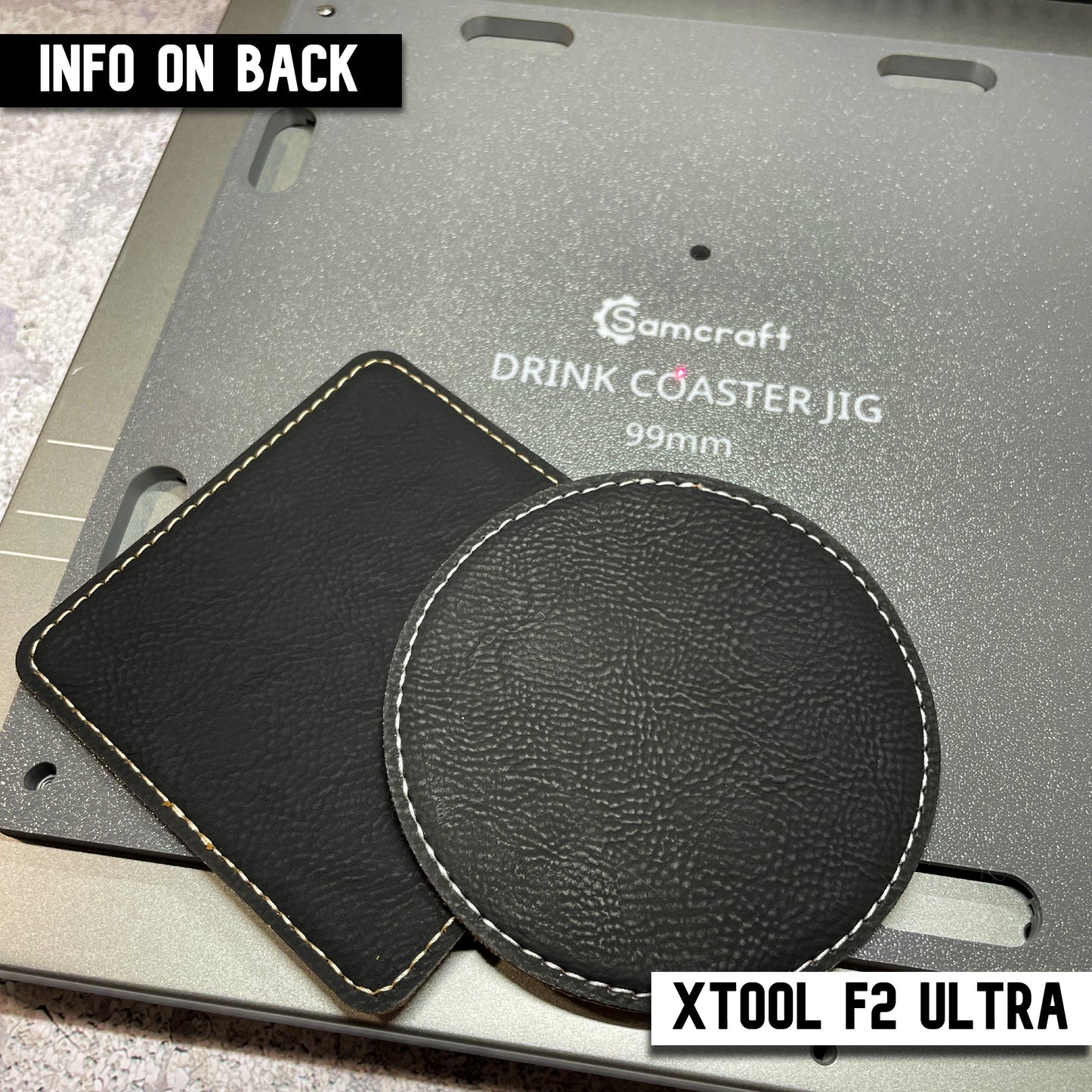 Drink Coaster Jig - Leatherette & Silicone - xTool F2 Ultra