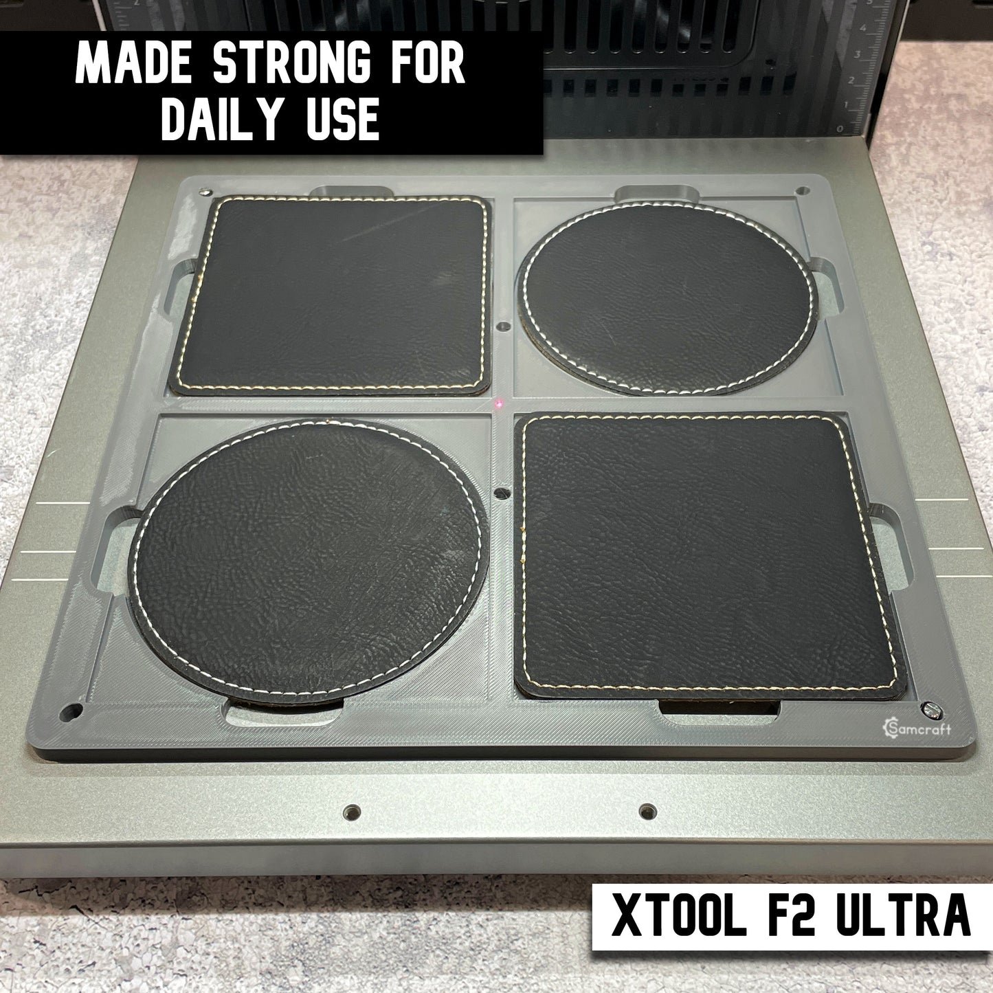 Drink Coaster Jig - Leatherette & Silicone - xTool F2 Ultra