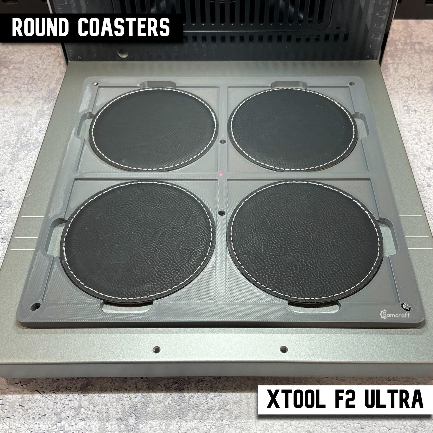 Drink Coaster Jig - Leatherette & Silicone - xTool F2 Ultra