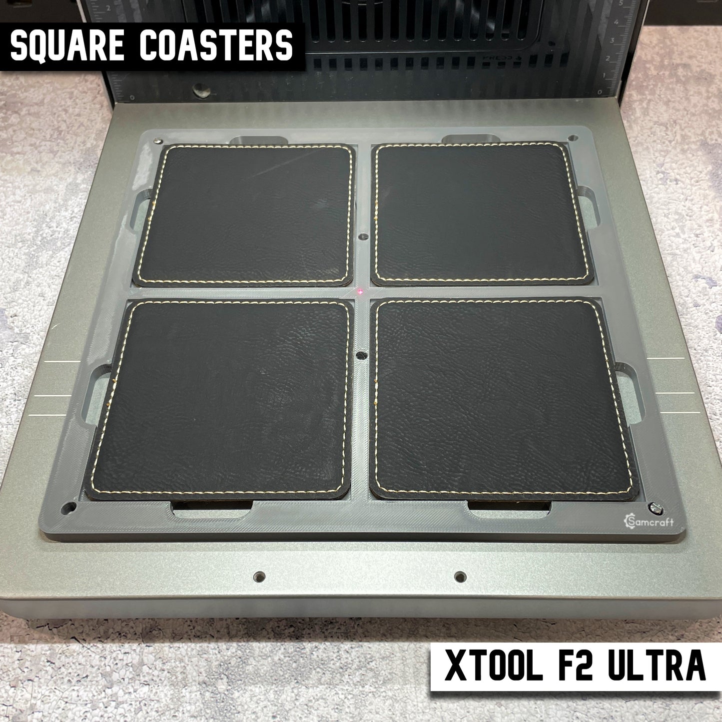 Drink Coaster Jig - Leatherette & Silicone - xTool F2 Ultra