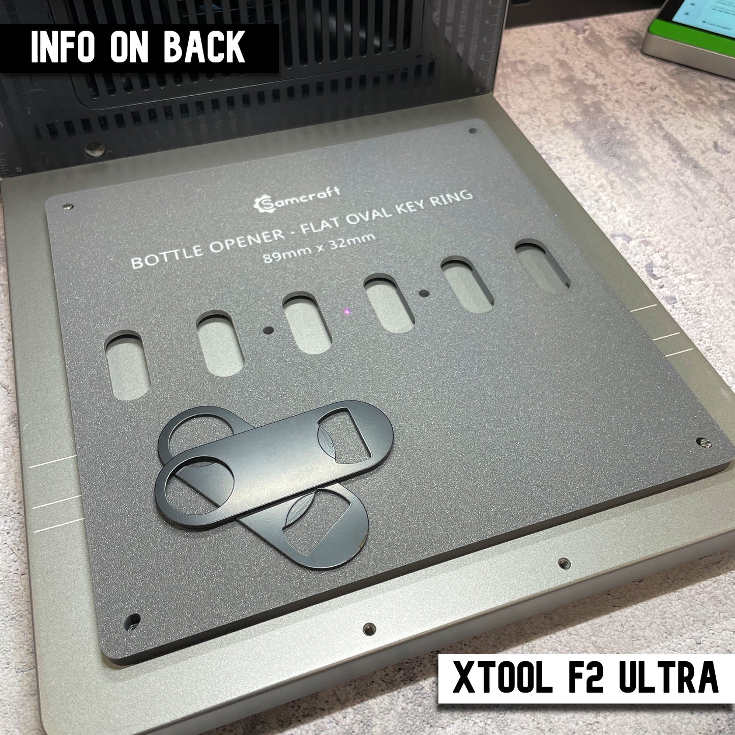 Flat Metal Keychain Bottle Opener Jig - xTool F2 Ultra