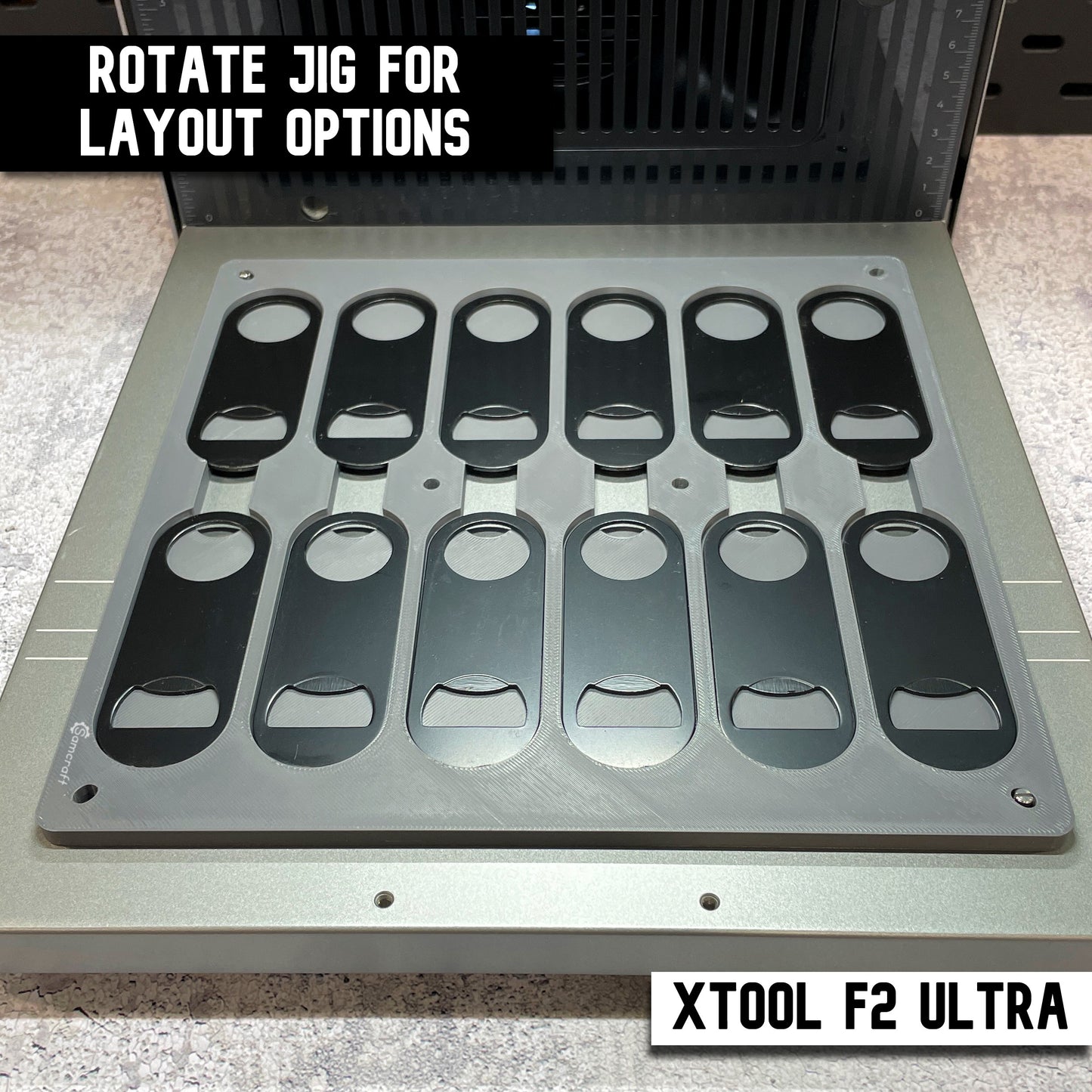 Flat Metal Keychain Bottle Opener Jig - xTool F2 Ultra