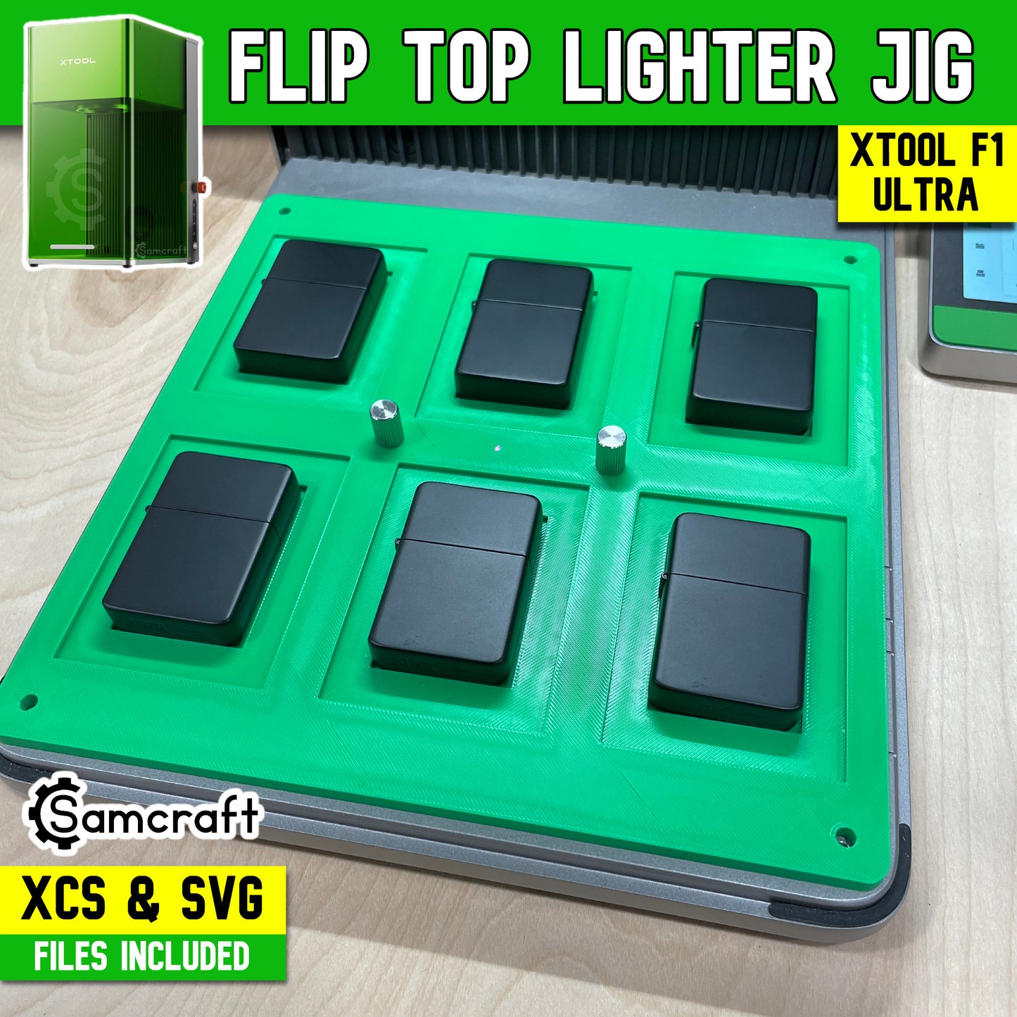 Flip Top Lighter Jig - xTool F1 Ultra