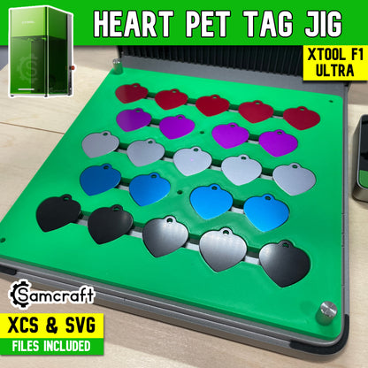 Pet Tag Jig - Heart - xTool F1 Ultra