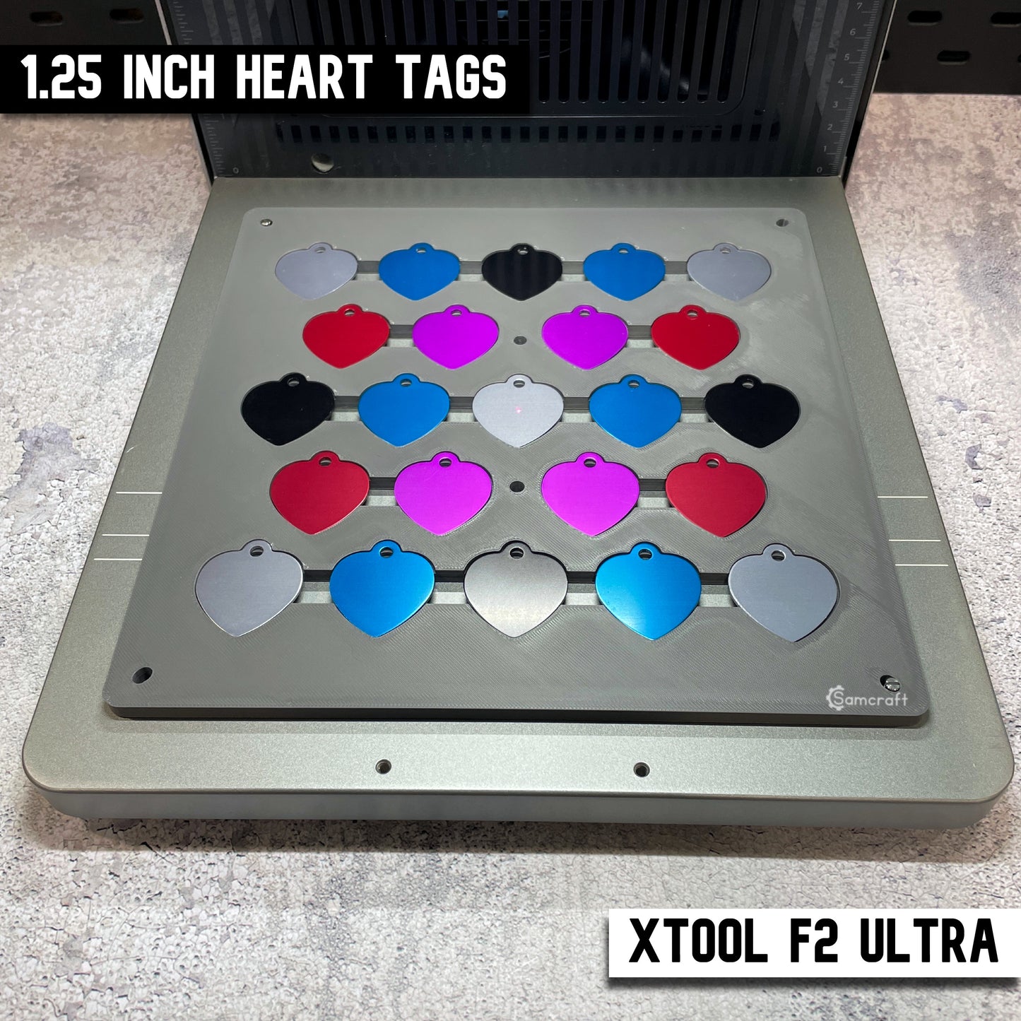 Pet Tag Jig - Heart - xTool F2 Ultra