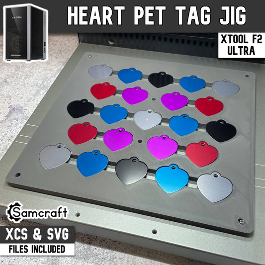 Pet Tag Jig - Heart - xTool F2 Ultra
