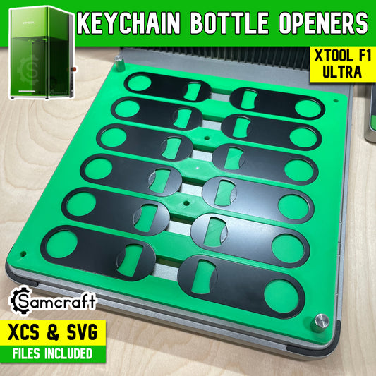 Flat Metal Keychain Bottle Opener Jig - xTool F1 Ultra