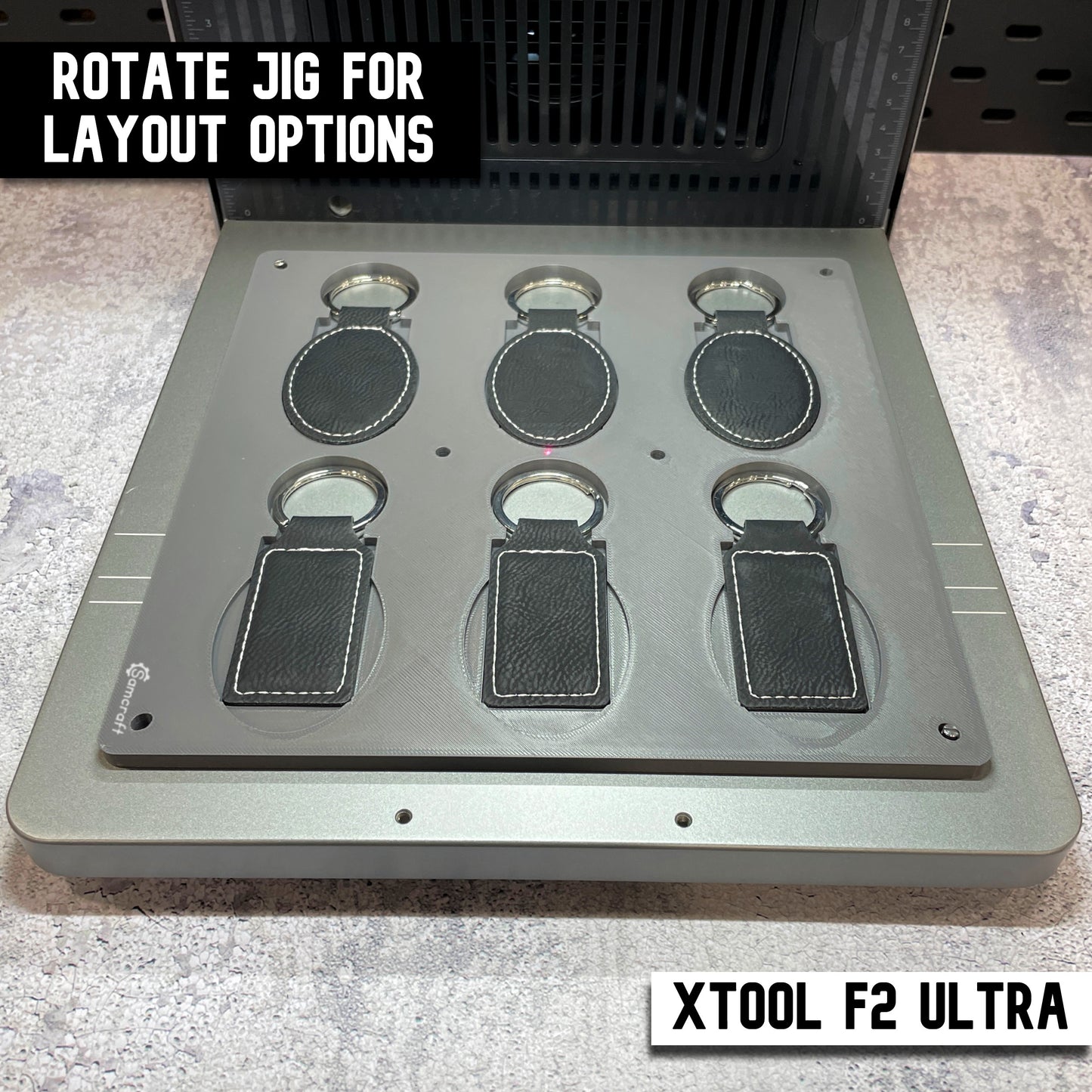 Keychain Jig - Leatherette Oval & Rectangle - xTool F2 Ultra