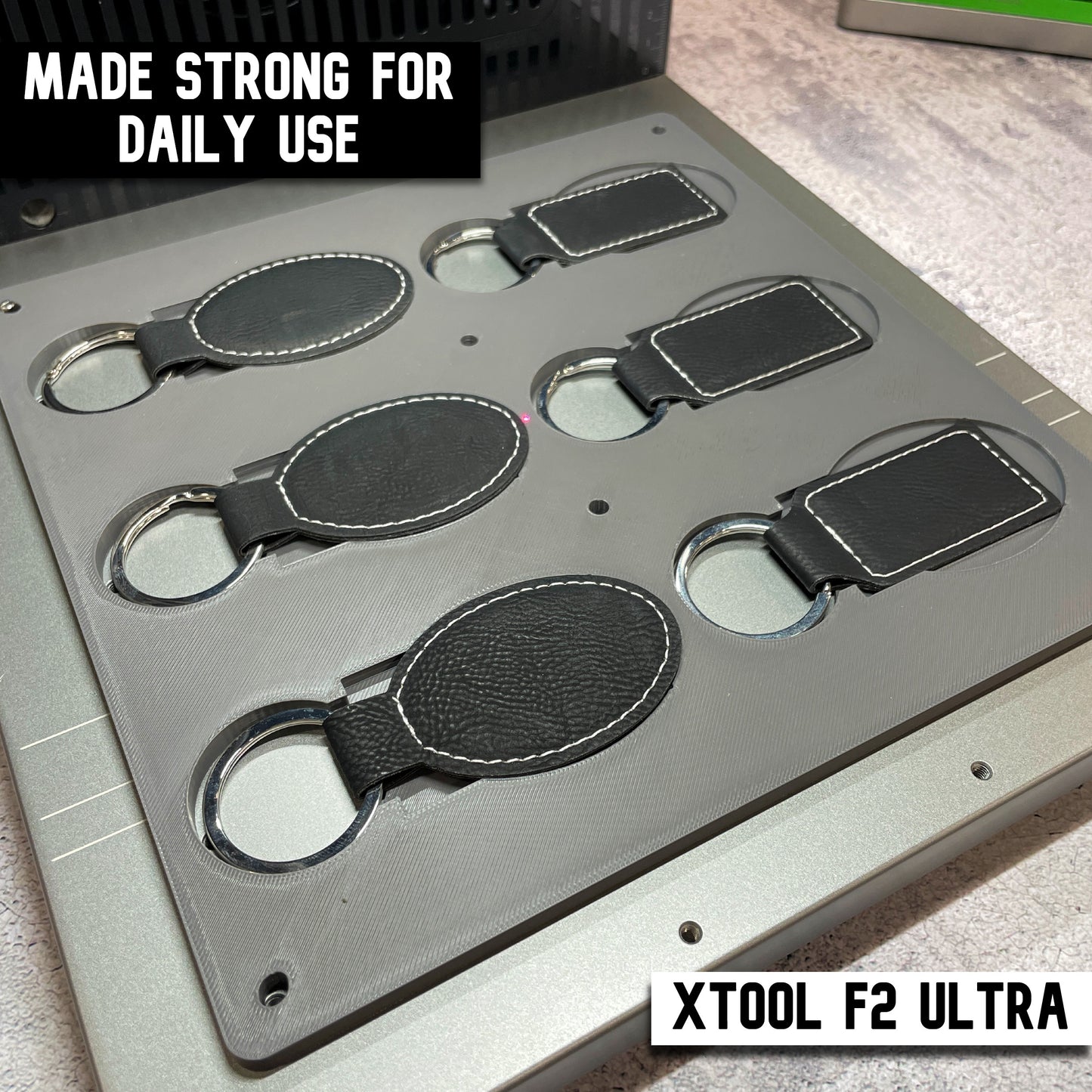 Keychain Jig - Leatherette Oval & Rectangle - xTool F2 Ultra