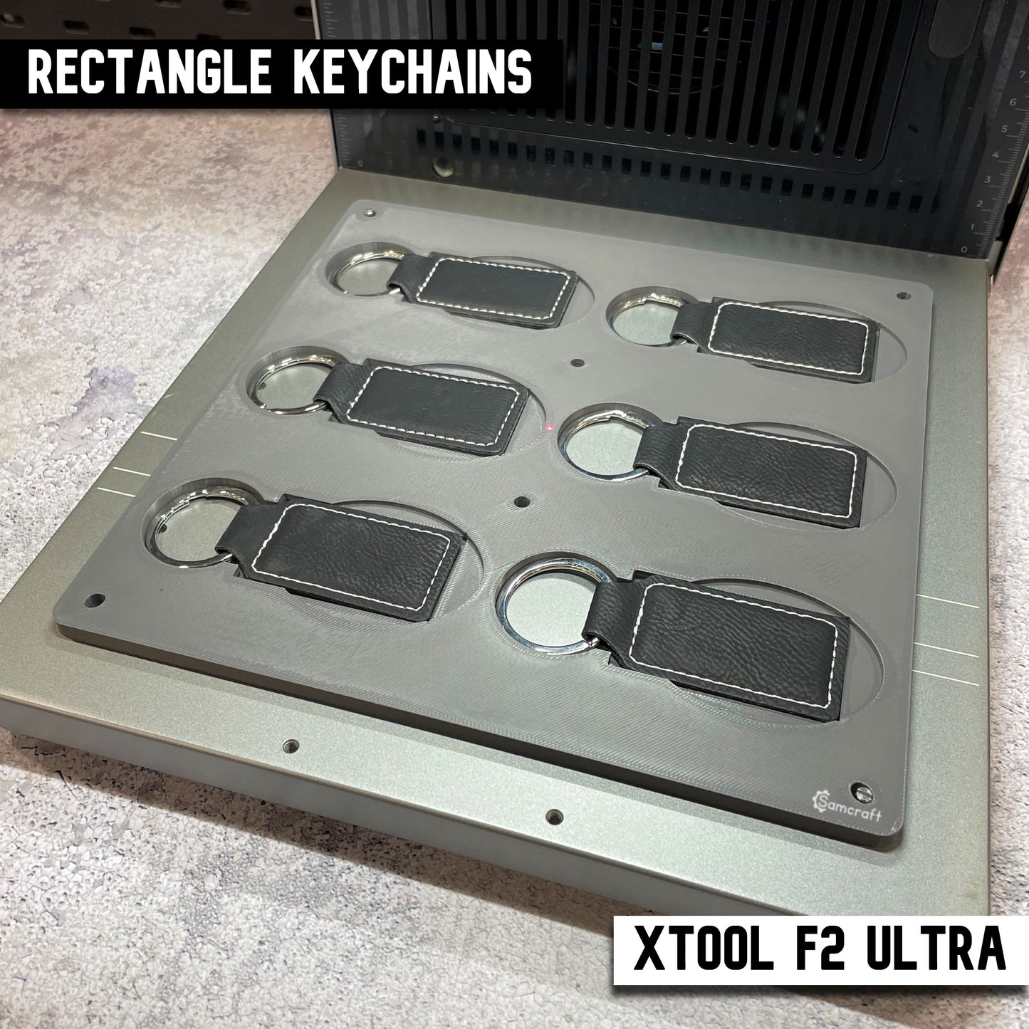 Keychain Jig - Leatherette Oval & Rectangle - xTool F2 Ultra