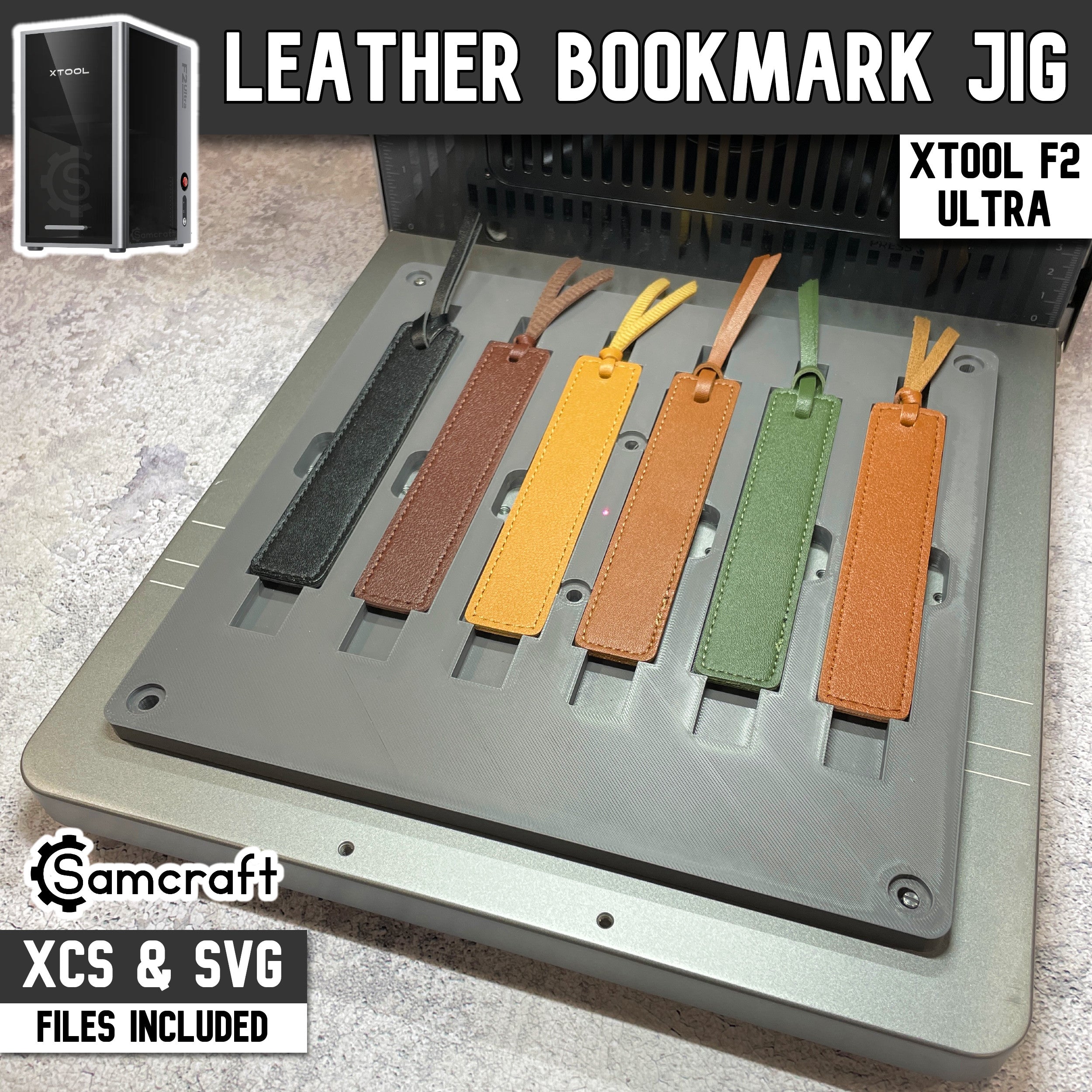 Leather Bookmark Engraving Jig for xTool F2 Ultra & F2 Ultra UV