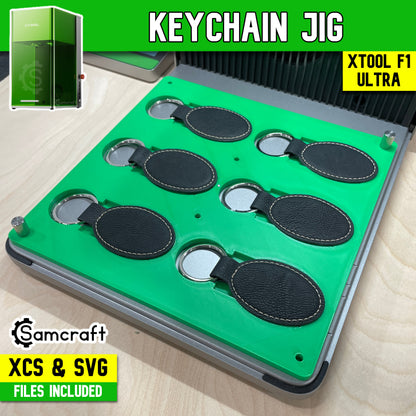 Keychain Jig - Leatherette Oval & Rectangle - xTool F1 Ultra