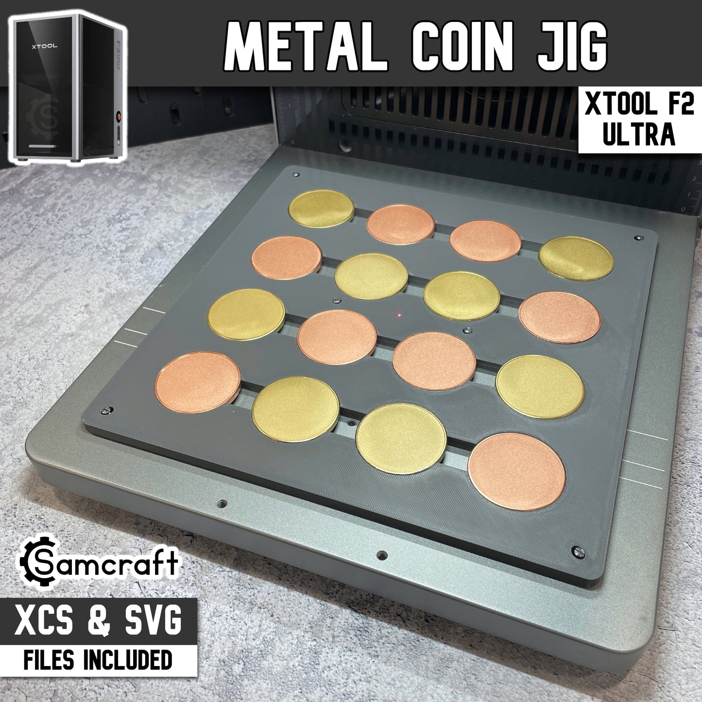 Metal Coin Jig - 40mm - xTool F2 Ultra