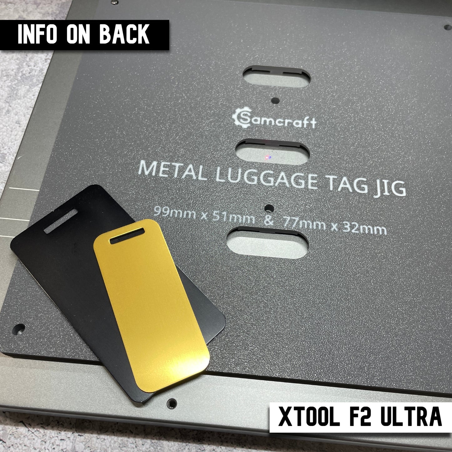 Metal Luggage Tag Jig - xTool F2 Ultra