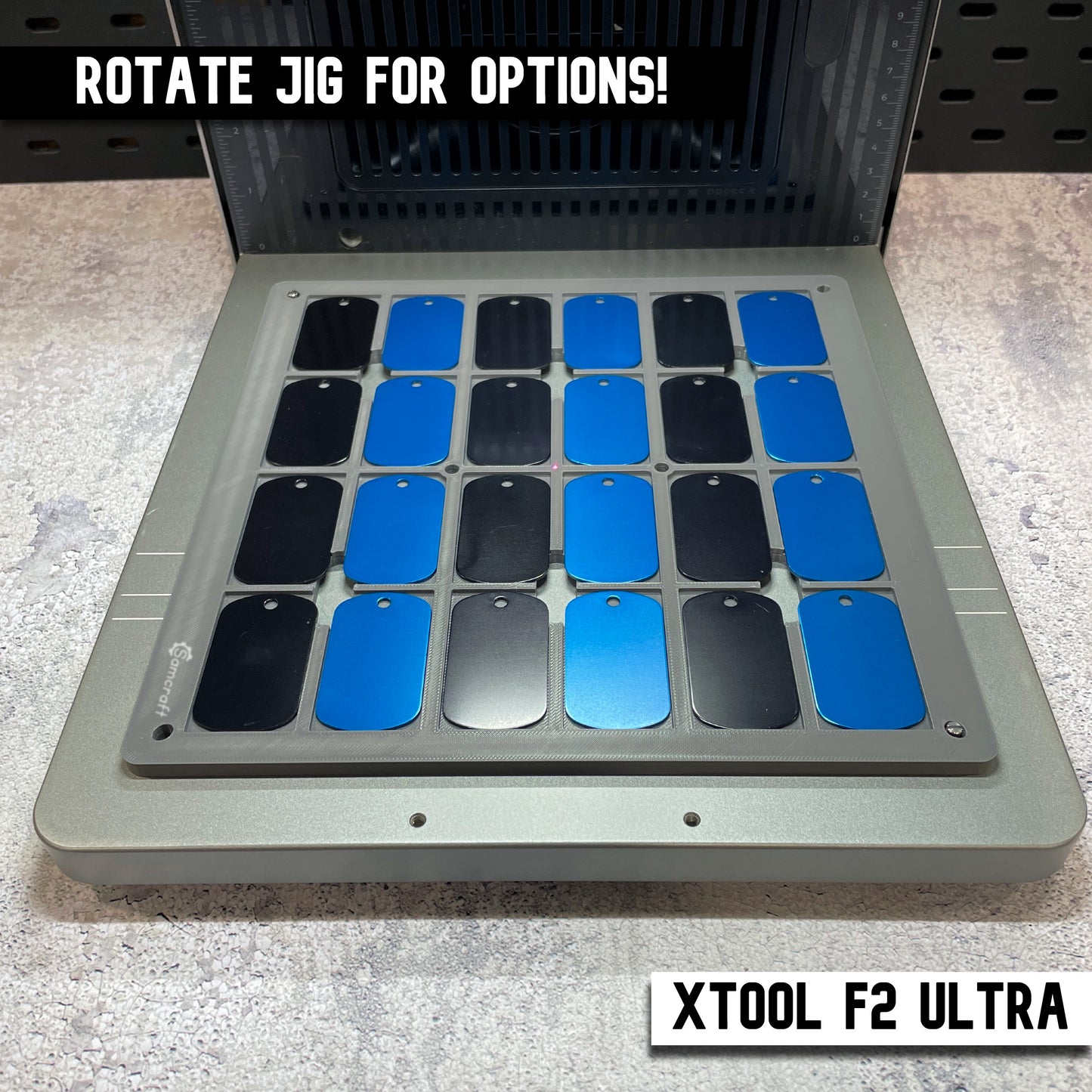 Military Dog Tag Jig - xTool F2 Ultra