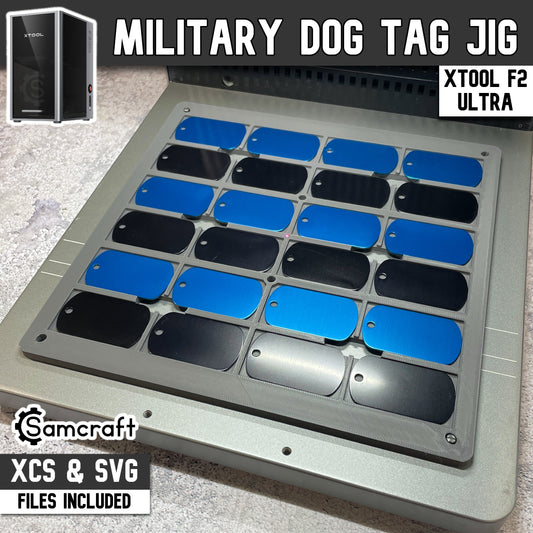 Military Dog Tag Jig - xTool F2 Ultra