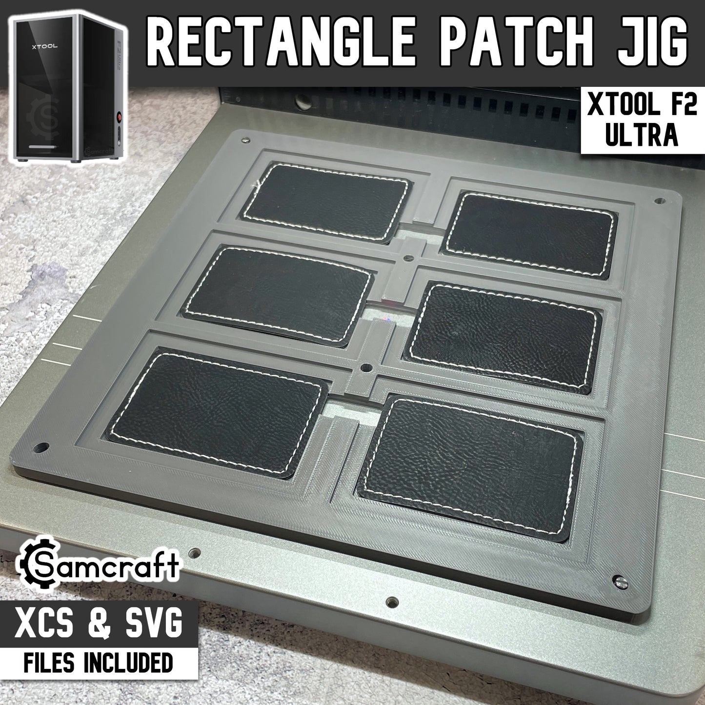 Rectangle Patch Jig - xTool F2 Ultra