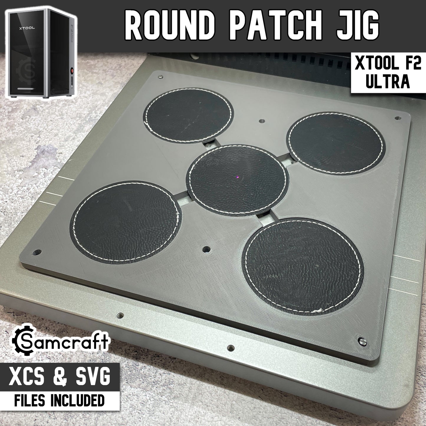 Round Patch Jig - xTool F2 Ultra