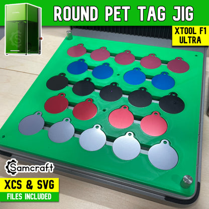 Pet Tag Jig - Round - xTool F1 Ultra