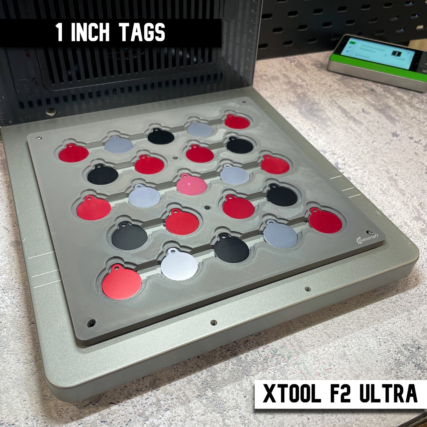 Pet Tag Jig - Round - xTool F2 Ultra