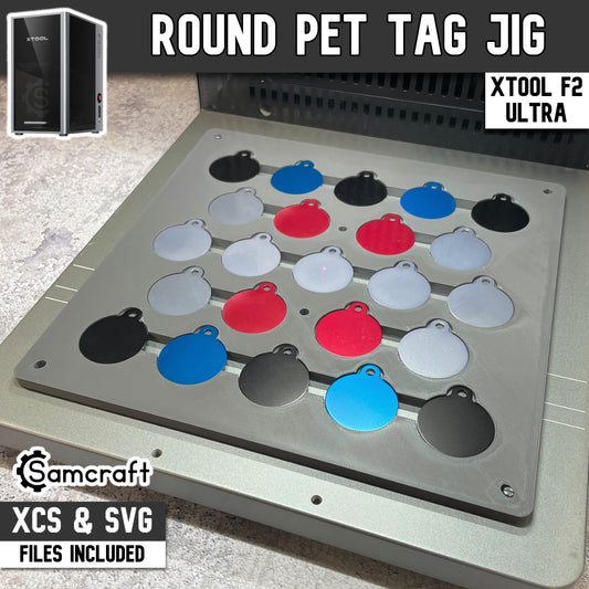 Pet Tag Jig - Round - xTool F2 Ultra