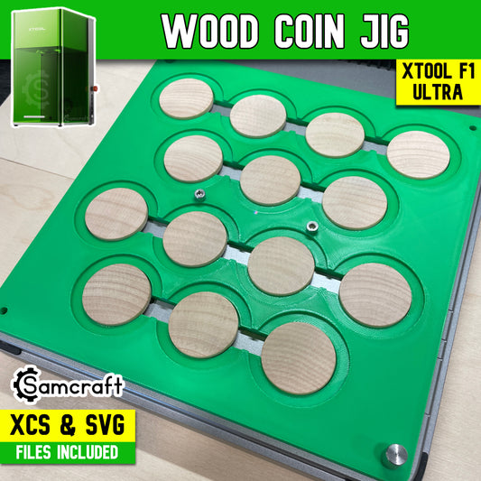 Wood Coin Jig - xTool F1 Ultra