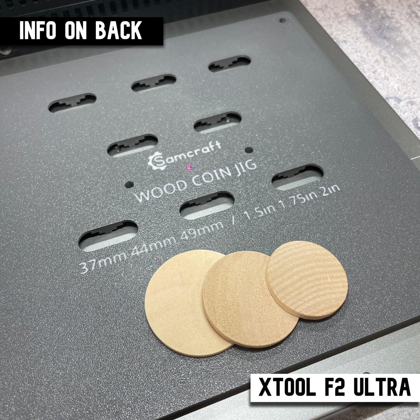Wood Coin Jig - xTool F2 Ultra
