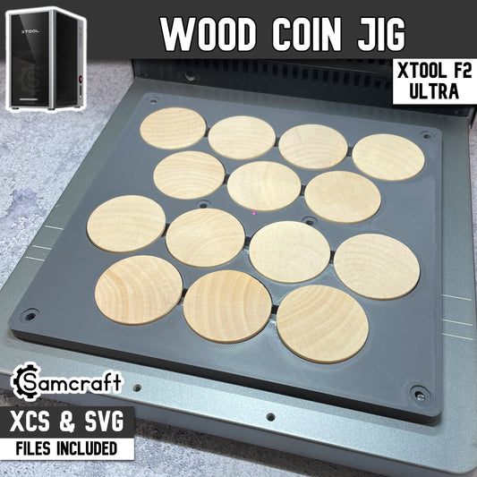 Wood Coin Jig - xTool F2 Ultra