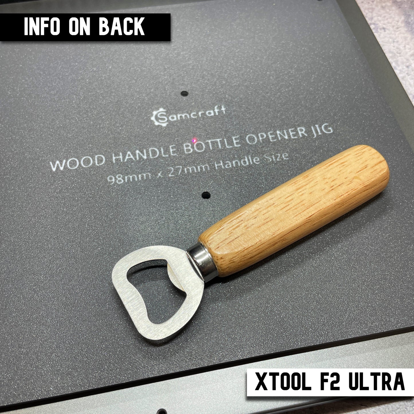 Wood Handle Bottle Opener Jig - xTool F2 Ultra