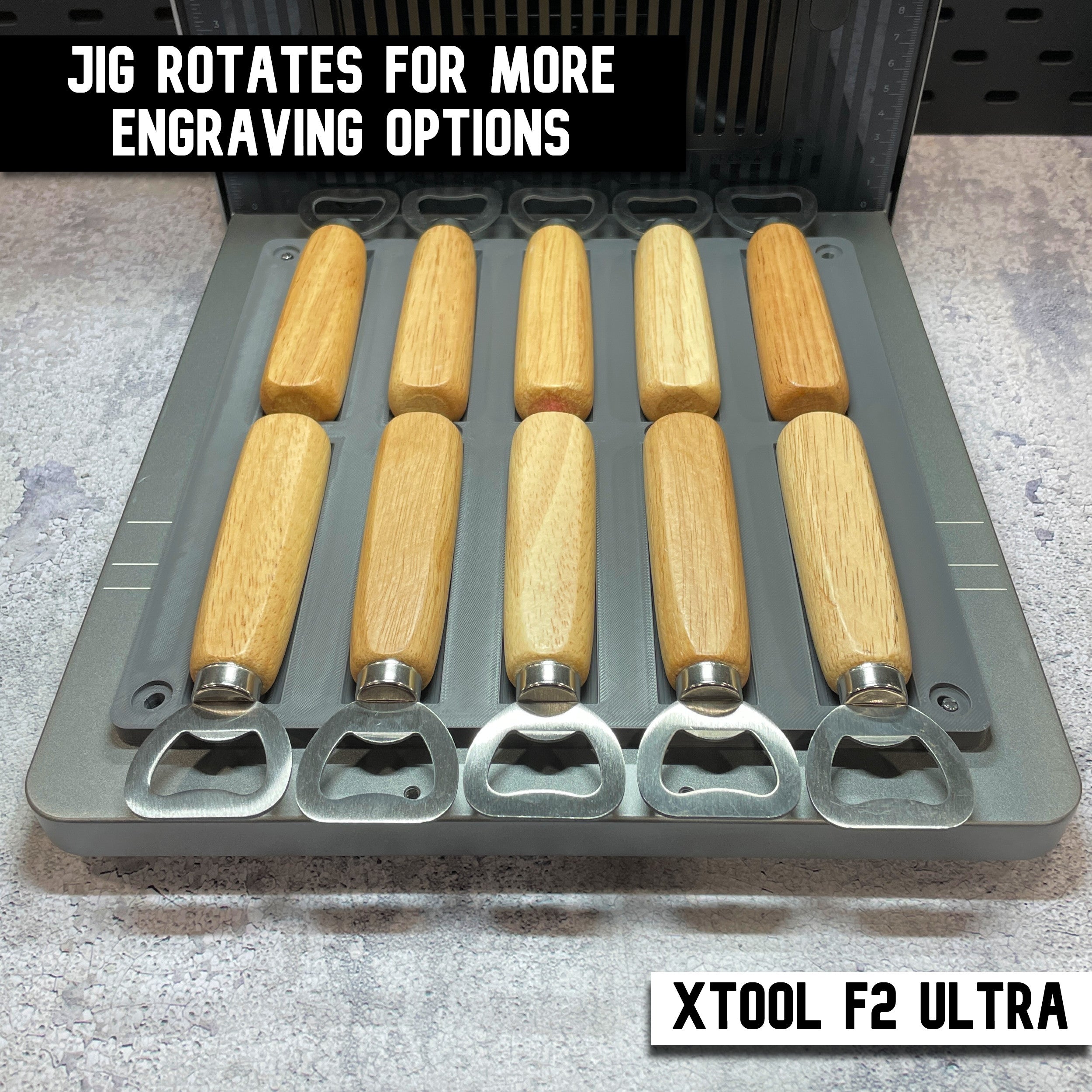 Wood Handle Bottle Opener Jig for xTool F2 Ultra & F2 Ultra UV