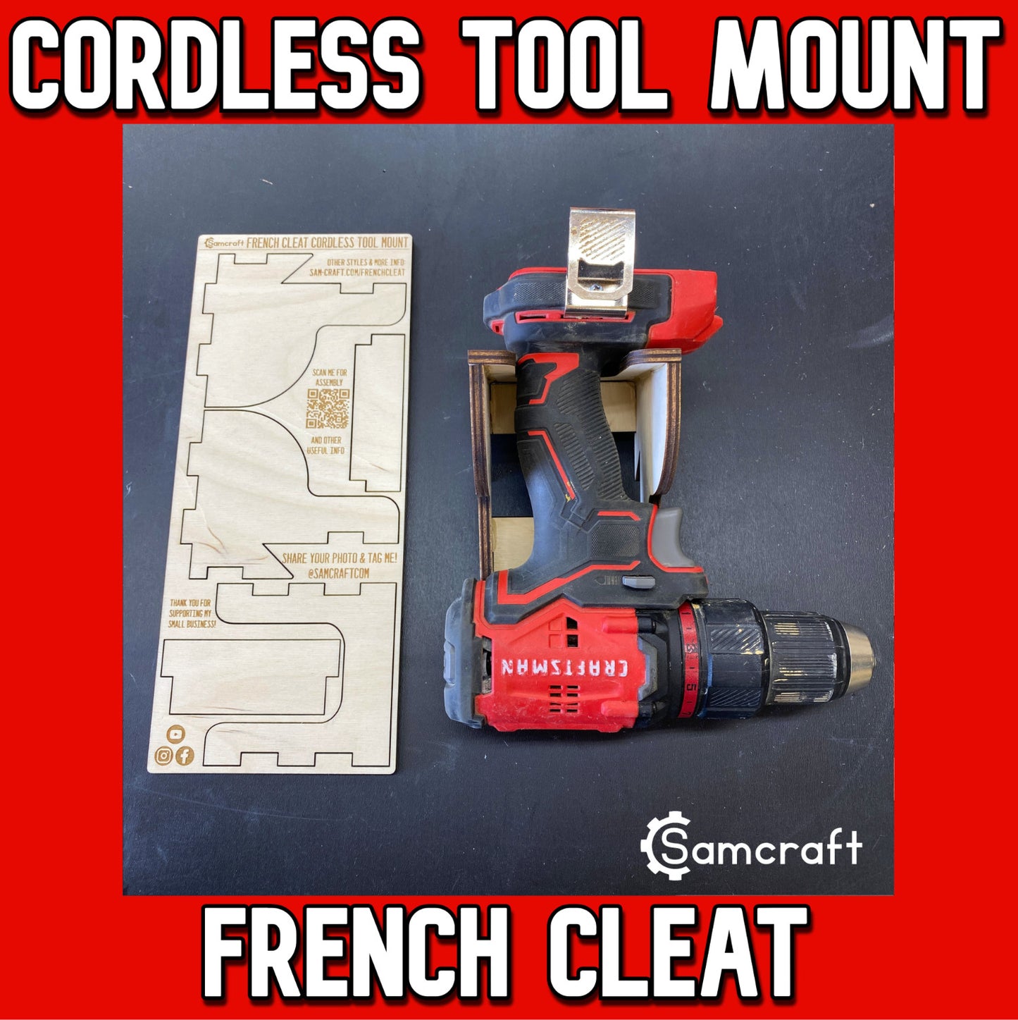 French Cleat Cordless Tool Holder